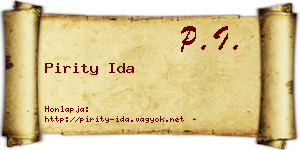 Pirity Ida névjegykártya