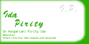 ida pirity business card